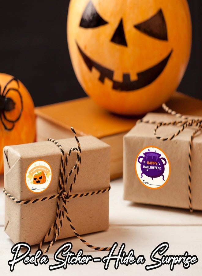 Kqfdr Happy Halloween Round Stickers, 40 Pcs Trick or Treat Name Label for Gift Wrapping, Self-Adhesive Round Seal Labels for Party Favors Marking -A04 - Image 4